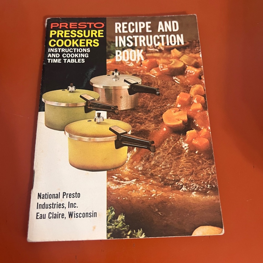 Vtg 1971 Presto Pressure Cooker Recipe and Instruction Book Time Tables 1970s